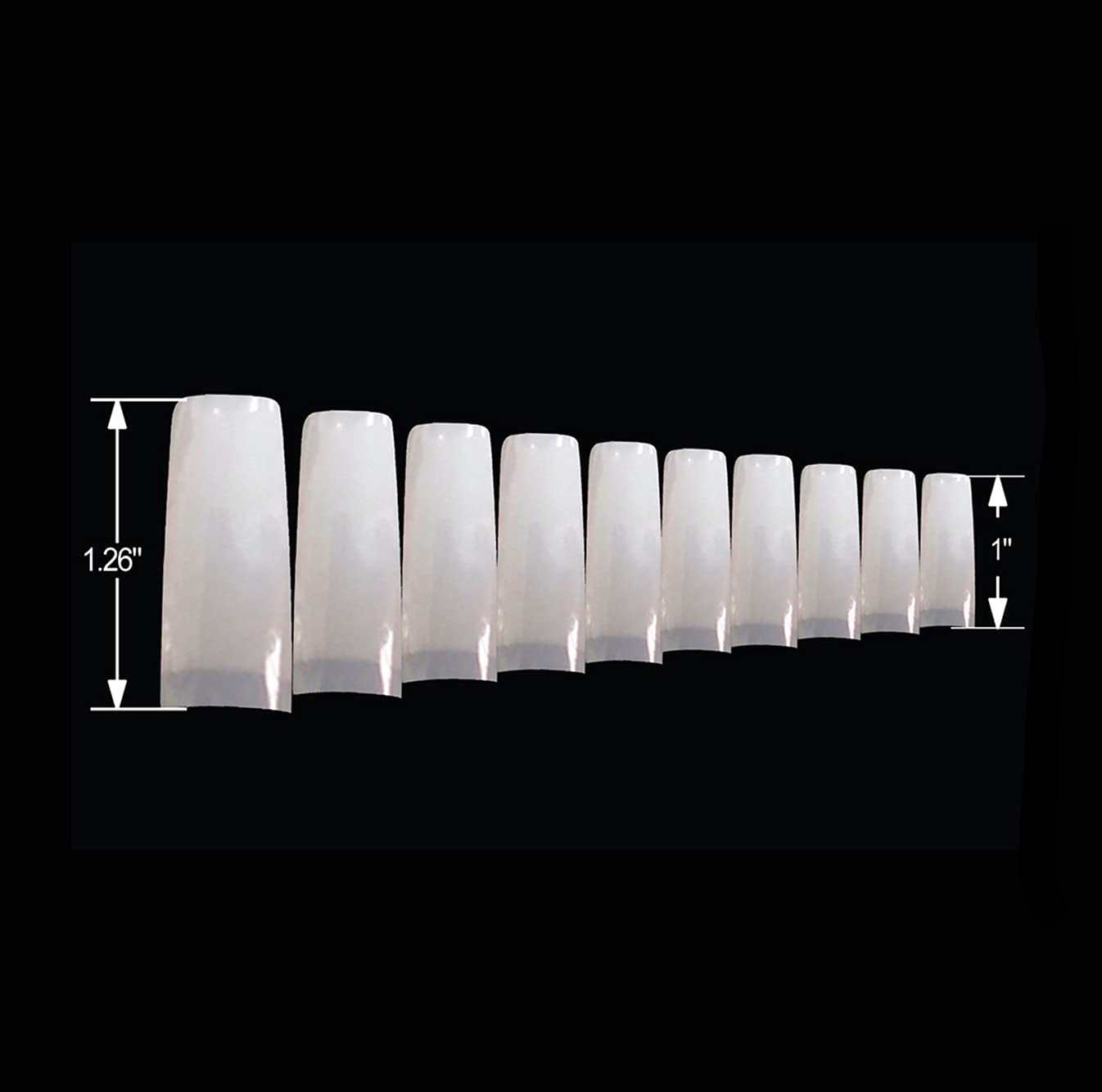 Vivace 2PACK Natural/Clear Half-moon 510 Artificial Fake Gel Nails (total 1020Tips) 11Sizes For Nail Salon Nail Shop 27010/27012 (Half-Moon) Beauty & Personal Care Vivace