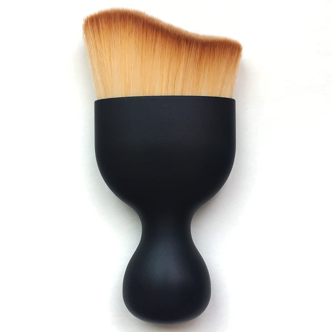 RN BEAUTY Foundation Powder Brush Kabuki Brush Liquid Cream Makeup Brushes Face Blender Brush S Shaped Multi-function Cosmetics Tools - Brown Beauty & Personal Care RN BEAUTY