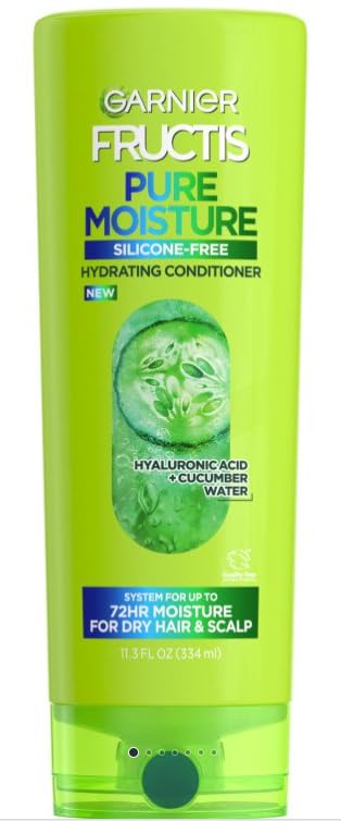 Garnier Fructis Pure Moisture Hydrating Conditioner Hyaluronic Acid + Cucumber Water, 11.3 FL.OZ (334 ml) - Pack of 2
