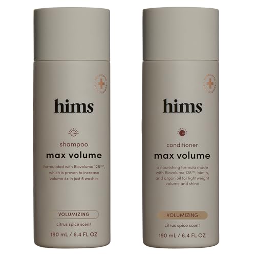 hims Max Volume Shampoo & Conditioner Set - Biovolume 128, Biotin, & Argan Oil - Root Lift & Moisturizing for Fine Hair - Sulfate-Free, Paraben-Free Beauty & Personal Care HIMS & HERS