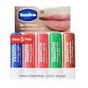 Vaseline Lip Therapy 5-Piece Lips Set Value Pack 0.16 oz. / 4.8g each (1 Original, 2 Rosy, 1 Cocoa, 1 Aloe) Beauty & Personal Care Vaseline