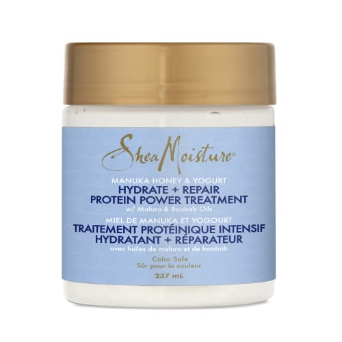 Hydrate + Repair Protein Power Hair Treatment For Dry, Damaged Hair Manuka Honey & Yogurt Sulfate-Free Deep Conditioner 237 Ml Beauty & Personal Care Shea Moisture