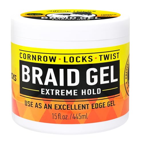 AllDay Locks Braid Gel (15 oz) | Extreme Hold, High Shine | Frizz & Flake-Free Edge Control | Tea Tree, Lavender, Peppermint Oil | Slick & Style Beauty & Personal Care AllDay Locks