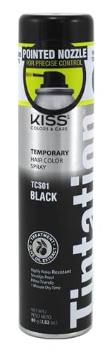 Kiss Tintation Temporary Color Spray Black 2.82 Ounce (Pack of 6) Beauty & Personal Care KISS