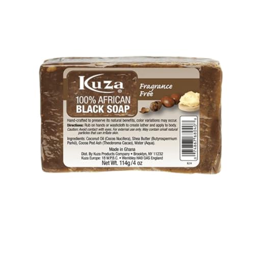 Kuza 100% African Black Soap - Fragrance Free, 4 oz Beauty & Personal Care Kuza