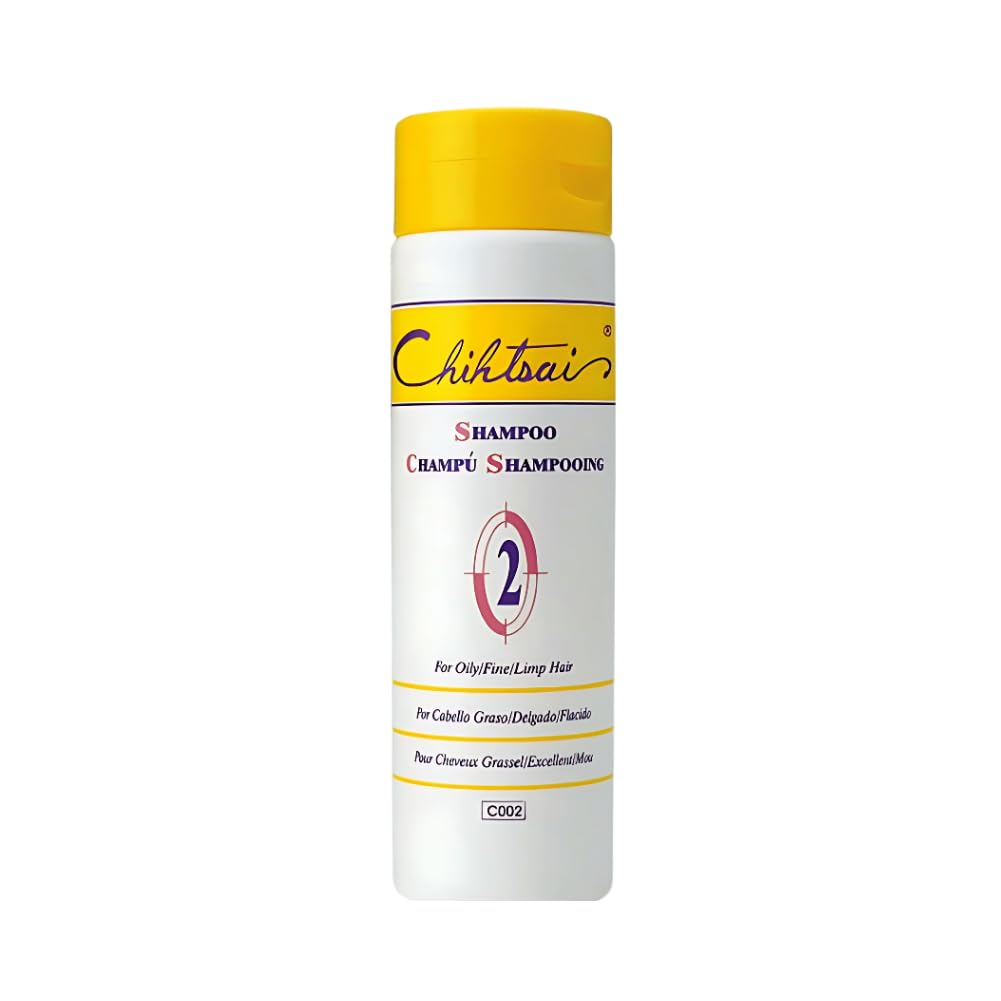 Chihtsai No.2 Shampoo for Oily/Fine/Limp Hair (8.3oz/250ml) - Remove excess sebum & impurities, Balance oil secretion, Adds volume without weight