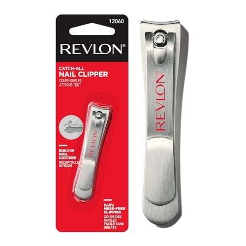 Revlon Catch-All Nail Clipper, Manicure Tool with a Contoured Blade & Built-in Nail Catcher for Mess-Free Grooming, 1 Count Beauty & Personal Care REVLON