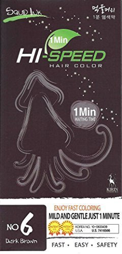 1 Minute_Hi Speed Hair Color #6 Dark Brown_New! Beauty & Personal Care 1 Minute_Hi Speed Squid Ink Hair Color