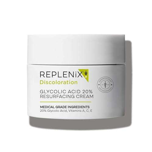 Replenix Glycolic Acid 20% Resurfacing Cream, Hydrating & Lightweight Medical-Grade Exfoliating Face Moisturizer for Skin Discoloration (1.7 oz) Beauty & Personal Care Replenix