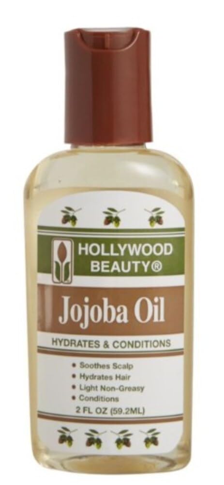Hollywood Beauty Jojoba Hair Oil, Light, Non-Greasy, Hydrates & Conditions Hair, Anti-Frizz Fighter, Scalp Soothing, Hot Oil Treatment (2 Ounce Beauty & Personal Care Hollywood Beauty