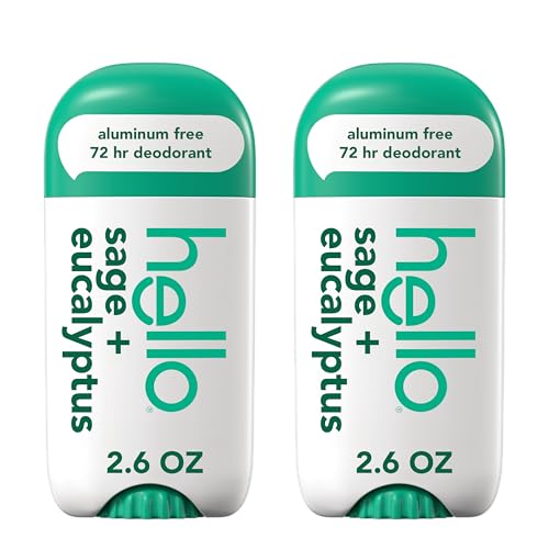 hello Sage + Eucalyptus Aluminum Free Deodorant for Women and Men, 72-Hour Deodorant, Only 9 Ingredients, Baking Soda Free, Enriched with Shea Butter Beauty and Personal Care hello