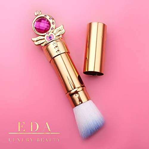 Angled Retractable Makeup Brush With Cover - Liquid, Cream, Powder, Foundation, Blush, Bronzer - Premium Bristles Contouring & Blending Skin, Portable Beauty & Personal Care EDA LUXURY BEAUTY