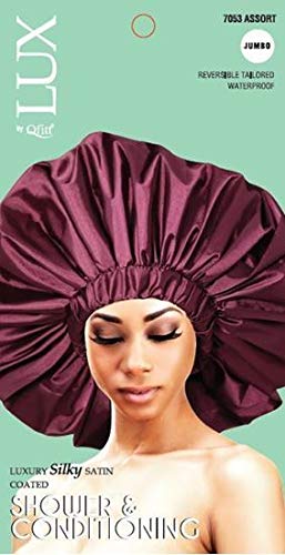 LUX by Qfitt Luxury Silky Satin Coated Shower and Conditioning Hair Cover Cap Huge 7053 Jumbo (Ruby) Beauty and Personal Care Qfitt
