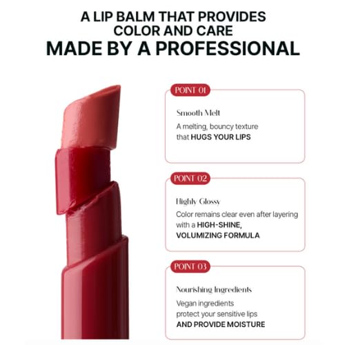 # HANHYUNJAE Pro Melt Lip Balm, 3 Colors Food-Inspired Glossy Finish (01 / Cherry Red) / 0.098oz / Vegan, Hypoallergenic, Hydrating Melting Balm Beauty and Personal Care HANHYUNJAE