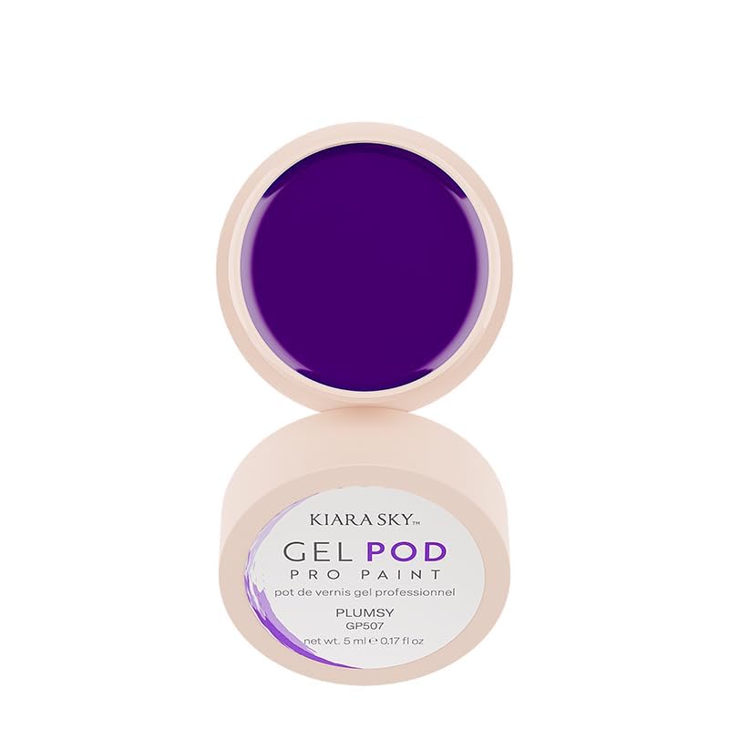 KIARA SKY Professional Nails Gel Art Pod - Ultra Pigmented Gel Art Paints (Plumsy) Bright Neon Purple