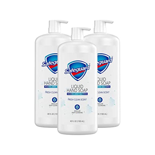 3 pack Safeguard Liquid Hand Soap, Micellar Deep Cleansing, Fresh Clean Scent (40 oz.) 40 Fl Oz (Pack of 3) Beauty & Personal Care Soap