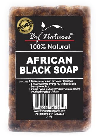 By Natures 100% Natural African Black Soap Original 6.0 Oz (Pack of 1) Beauty & Personal Care By Natures