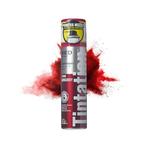 Red by Kiss Tintation Temporary Hair Color Spray 2.82oz, Quick-Dry & Smudge-Proof, Vivid Color Washable Hair Dye, Styling Spray Cosplay Halloween Beauty & Personal Care Red by Kiss