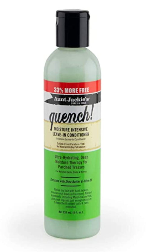 Aunt Jackie's Quench Moisture Intensive Leave-in Conditioner, Shea butter & Olive Oil, 8 Fl.Oz - Pack of 3