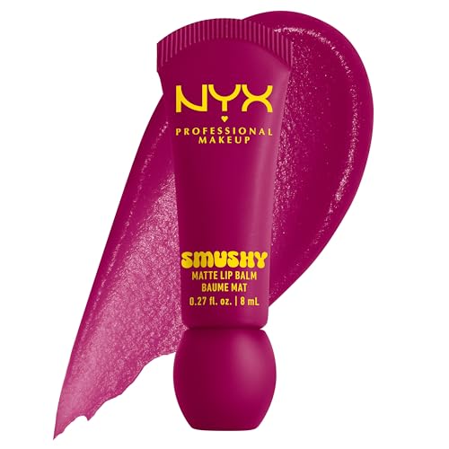 NYX PROFESSIONAL MAKEUP Smushy Matte Lip Balm, Tinted Lip Moisturizer with Soft, Matte Finish - Silly Sippin' (Deep Purple) Beauty & Personal Care NYX PROFESSIONAL MAKEUP