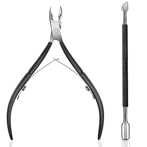 Ejiubas Cuticle Trimmer with Cuticle Pusher Cuticle Nipper Professional Grade Stainless Steel Cuticle Remover Cutter Clipper Durable Pedicure Manicure Beauty & Personal Care Ejiubas