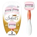 BIC Soleil Glide Disposable Razors for Women, 5 Blades With Shea Butter Moisture Bars For a Smooth Glide, 2 Piece Razor Set Beauty & Personal Care BIC