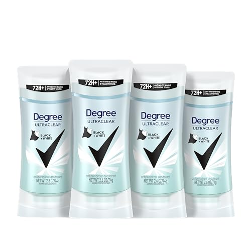 Degree Women's Black+White 4 Count Antiperspirant Balm 2.6 oz - Protects from Deodorant Stains, Fresh Scent, 48H Non-Stop Protection Beauty and Personal Care Degree