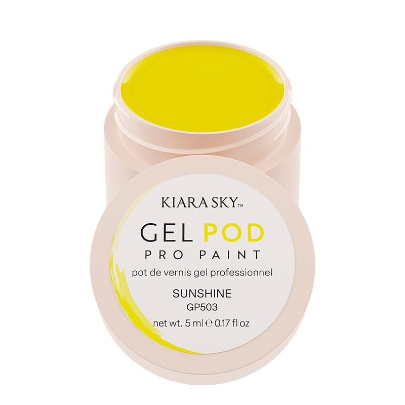 KIARA SKY Professional Nails Gel Art Pod - Ultra Pigmented Gel Art Paints (Sunshine) Bright Neon Yellow