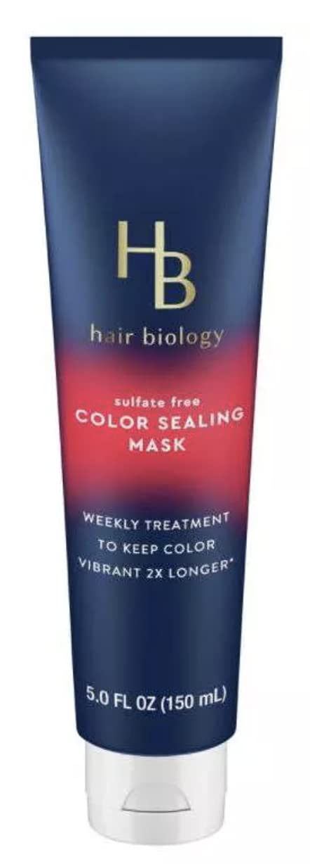 HB Hair Biology Sulfate Free Color Sealing Mask. 5 Fl Oz. Formulated to be safe for color-treated gray hair. Biotin infused helps seal damaged hair Beauty & Personal Care Hair Biology