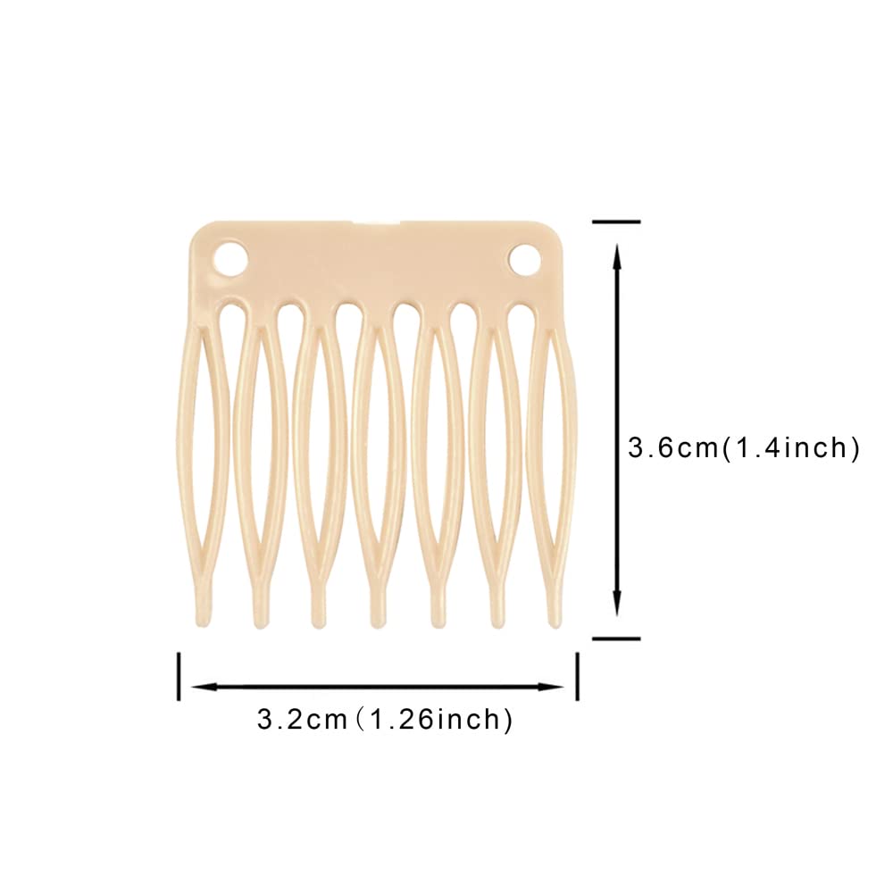 50 Plastic Wig Combs - 7-Teeth Hair Clips for Wig Making and Accessorizing (Blonde) Beauty & Personal Care YANTAISIYU