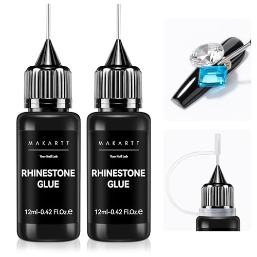 Makartt 2Pcs Rhinestone Glue, Strong Hold 3D Gel Nail Art Nail Gem Glue UV Cured Nail Glue for Nail Charms and Gems Jewelry Diamond for DIY Manicured Beauty and Personal Care Makartt Default Title