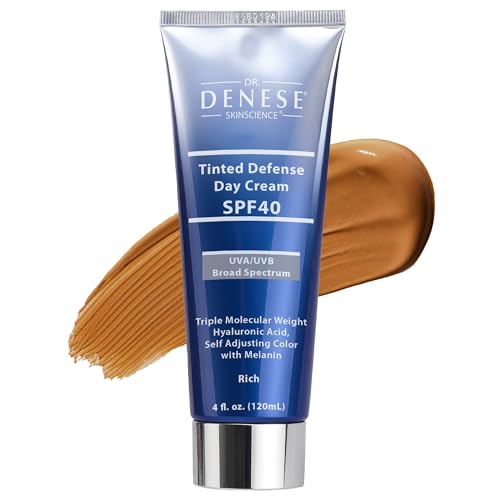 Dr. Denese SPF 40 Defense Day Cream (Rich) 4 oz - Tinted Moisturizer and Daily Sunscreen for Radiant Hydrated Skin - BB Cream with Antioxidants Beauty & Personal Care Dr. Denese