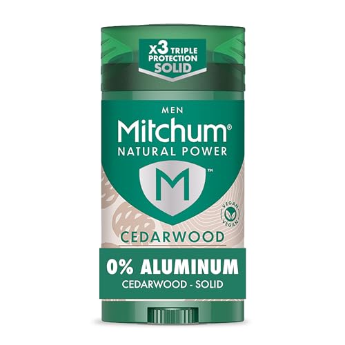 Mitchum Men’s Natural Power Deodorant Solid, Cedarwood, 24HR Protection, Vegan, 2.7 oz Beauty and Personal Care Mitchum