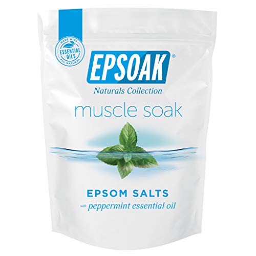 Epsoak Muscle Soak 2 lb. USP Magnesium Sulfate with Peppermint Scent Resealable Epsom Salt Bag, Made in The USA, Cruelty-Free Certified Beauty and Personal Care Epsoak