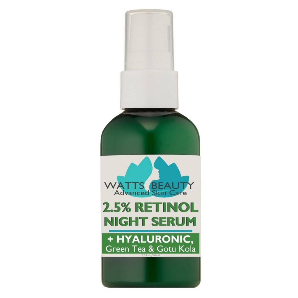 Watts Beauty 2.5% Retinol Serum Enhanced with 50% Hyaluronic Acid - Anti Aging Retinol for Fine Lines, Wrinkles, Blemishes, Large Pores & More - No Beauty & Personal Care Watts Beauty