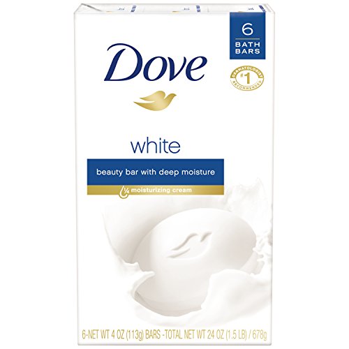 Dove Beauty Bar, White 4 oz, 6 Bar, Blue, Unscented, 24 Oz Beauty & Personal Care Dove