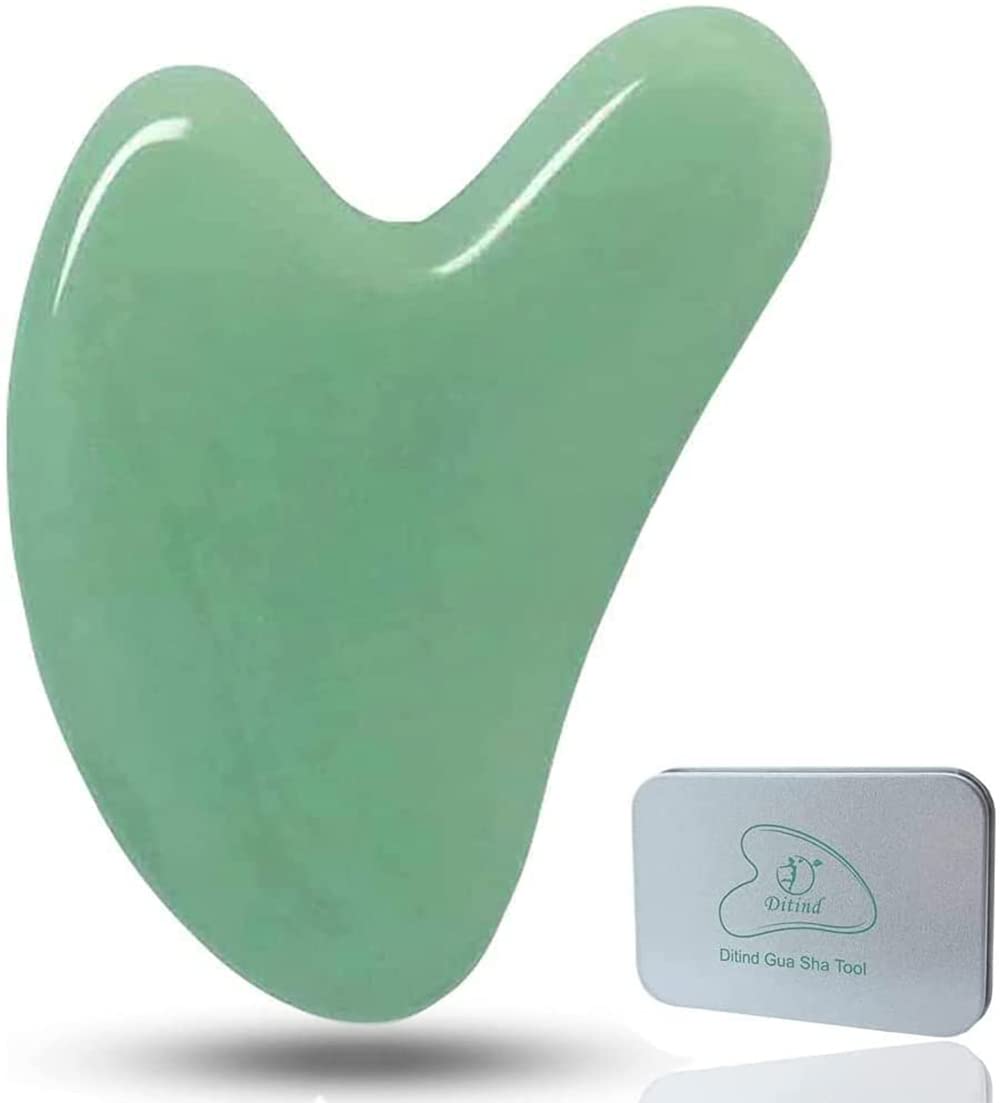 Ditind Gua Sha, Jade Stone Gua Sha Massage Tool, Guasha Tool for Face and Body Skin Massage. Gua Sha Set for Toxins Prevents Wrinkles for SPA Beauty and Personal Care Ditind Default Title