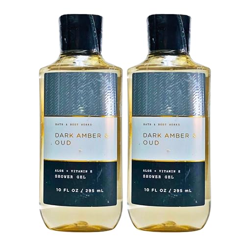 Bath & Body Works Shea + Vitamin E Shower Gel, Set of 2, 10oz Each (Dark Amber Oud) Beauty & Personal Care Bath & Body Works