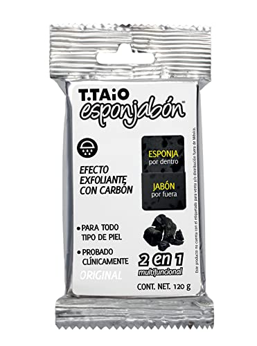 T.Taio Esponjabon Soap Sponge - Cleansing Shower Scrubber - Cleaning Bath Wash Scrub - Oil Removal - Massage & Lather Foot, Elbow, & Face - Bathroom Beauty & Personal Care T.TAIO