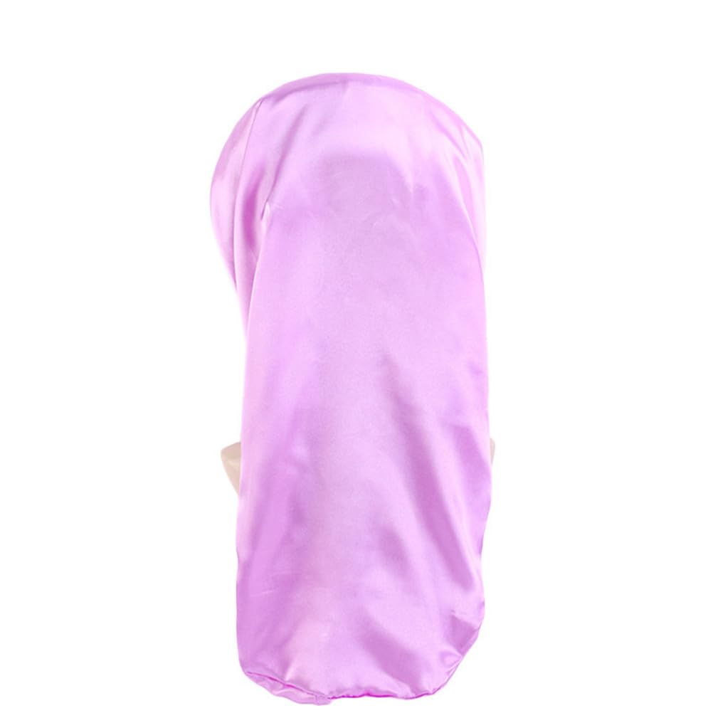 Long Satin Bonnet for Women Silky Sleep Caps for Braids Dreadlocks Curly Hair Care (Light Purple) Beauty and Personal Care Fxhixiy