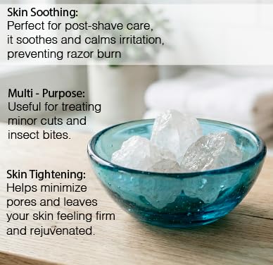 Alum Stone, Handmade 100% Pure Natural - Multipurpose Deodorant, Aftershave & Astringent, Odor Control, Razor Burn Relief & Skin Soothing - Unscented Beauty and Personal Care The Spirit Of The Forest