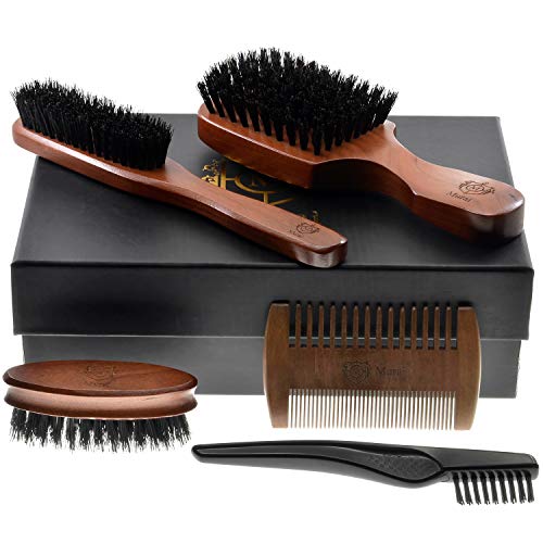 Murai Beard Kit for Men Gift Set Mens Beard Grooming Kit - Military Paddle Hair Brush, Large Handle Beard Brush, Pocket Sized Oval Beard Brush, Wood Beauty & Personal Care GIORGIO