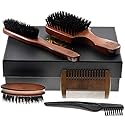Murai Beard Kit for Men Gift Set Mens Beard Grooming Kit - Military Paddle Hair Brush, Large Handle Beard Brush, Pocket Sized Oval Beard Brush, Wood Beauty & Personal Care GIORGIO