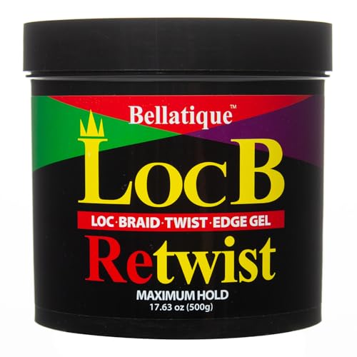 Loc B Retwist Loc, Braid, Twist, Edge Gel for Natural, Relaxed, Dry, Dull, & Brittle Hair (17.63 oz) Beauty & Personal Care BELLATIQUE