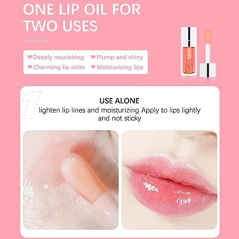 3-in-1 Plumping & Hydrating Lip Oil Gloss - Tinted, Long Lasting, Natural Lip Plumper (01+12+15) Beauty & Personal Care YCNASSS