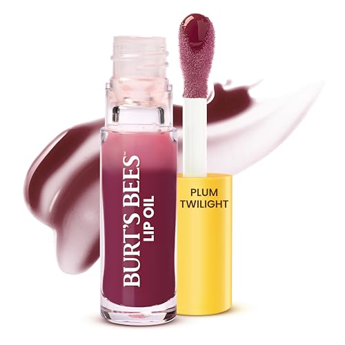 Burt's Bees Lip Oil Plum Twilight, Instant Hydration, Nourishes and Softens Lips, Sheer Wash of Color, High Shine Finish, Responsibly Sourced Jojoba Beauty and Personal Care Burt's Bees