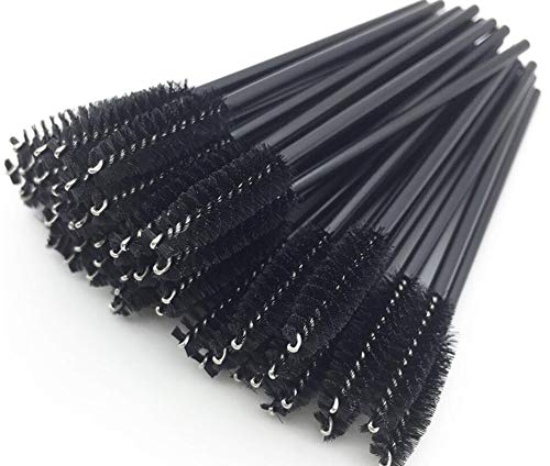 50 Pcs Eyelash Brushes Makeups Brushes Disposable Mascara Wands Applicator Eye lashes Cosmetic Brush Maquiagem Makeup Tool (black)