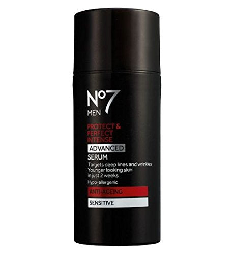 Boots No7 Men Protect & Perfect Intense Advanced Serum Anti-AGEING Sensitive 30ml-Targets Deep Lines and Wrinkles. for Younger Looking Skin in JUST 2 Beauty & Personal Care Anti-Ageing