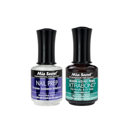 Mia Secret Professional Nail Prep pH Balance Dehydrator & XtraBond Acid-Free Primer 0.5 oz + Beauty and Personal Care Mia Secret Default Title