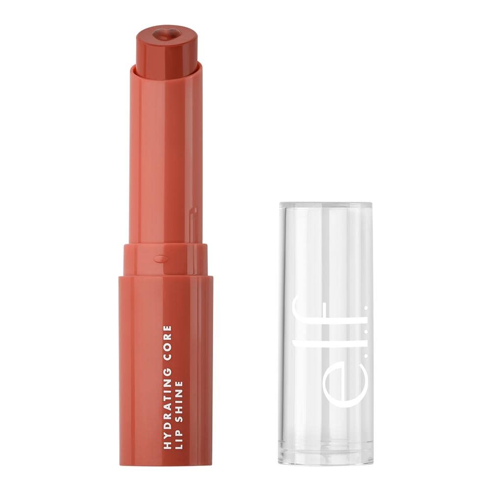 e.l.f. Hydrating Core Lip Shine, Conditioning & Nourishing Lip Balm, Sheer Color Tinted Lip Moisturizer, Cheery, 0.09 Oz Beauty & Personal Care e.l.f.